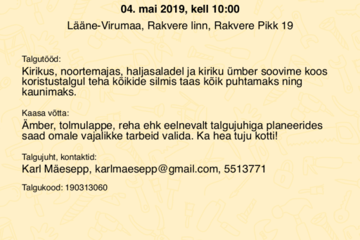 Teeme ära -talgud 04.05.2019