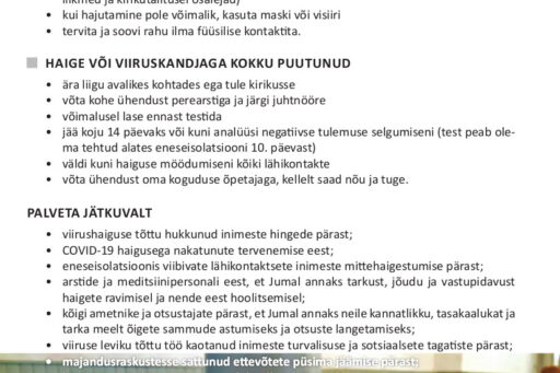 Meelespea kirikusse tulijale