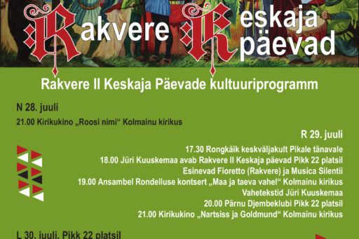 Rakvere II Keskajapäevad toovad kirikusse mitmekesise kultuuriprogrammi