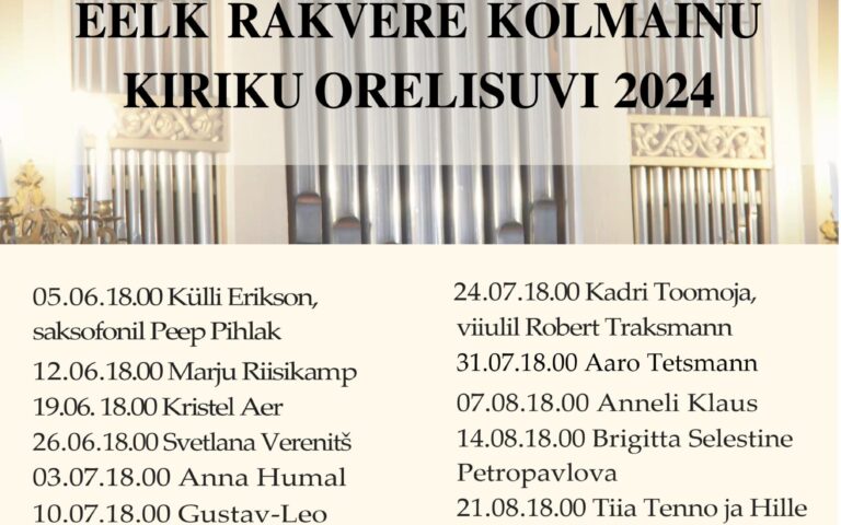 EELK Rakvere Kolmainu kiriku Orelisuvi 2024