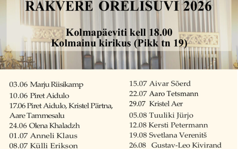 Rakvere Orelisuvi 2026 programm